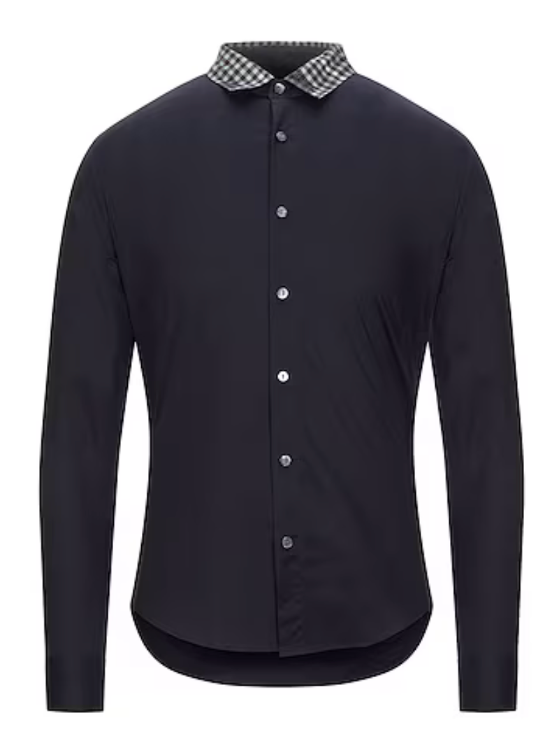 Emporio Armani Check Pattern Collar L/S Button Down Shirt
