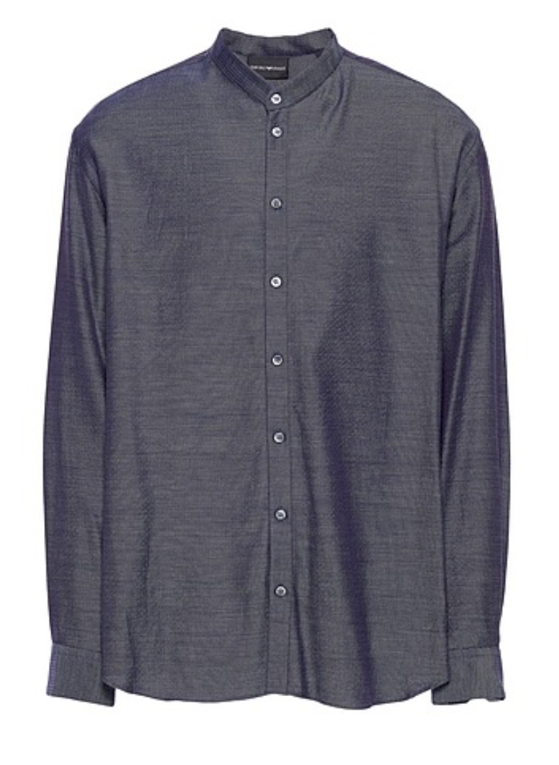 Emporio Armani Mandarin Collar L/S Button Down Shirt