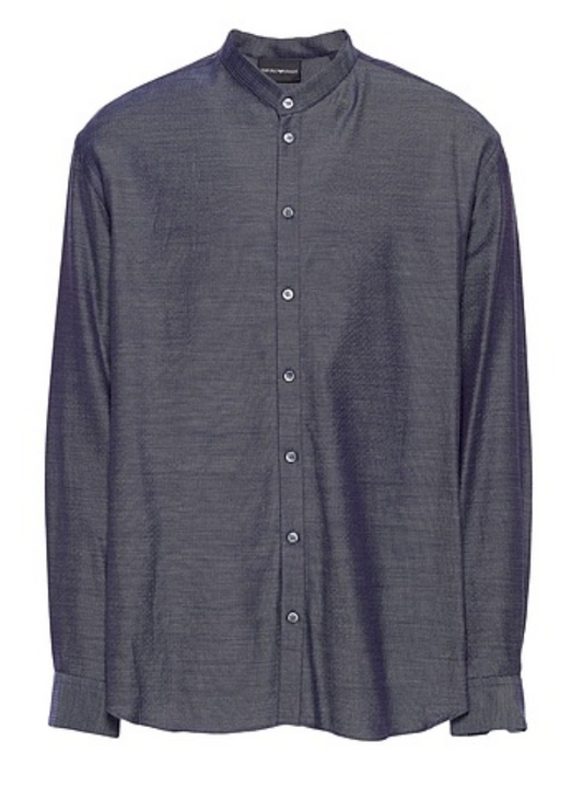 Emporio Armani Mandarin Collar L/S Button Down Shirt